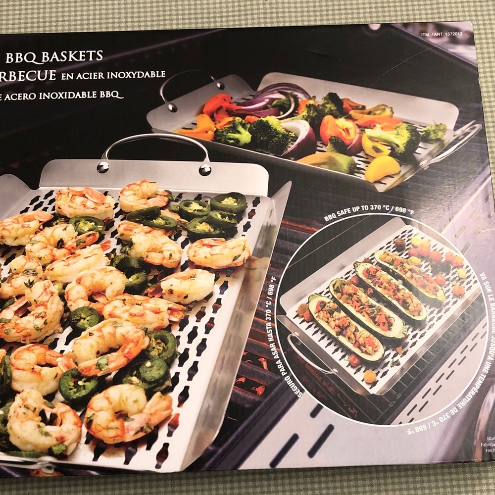 Stainless Steel BBQ Grill Baskets - Set of 2 - Sizes in photos
 # OS0063